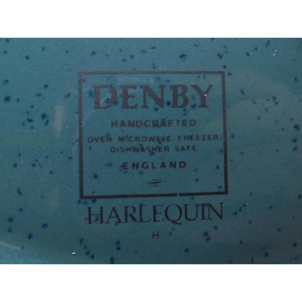 Denby Harlequin Set Of 2 Red And Green Speckled 8 7/8